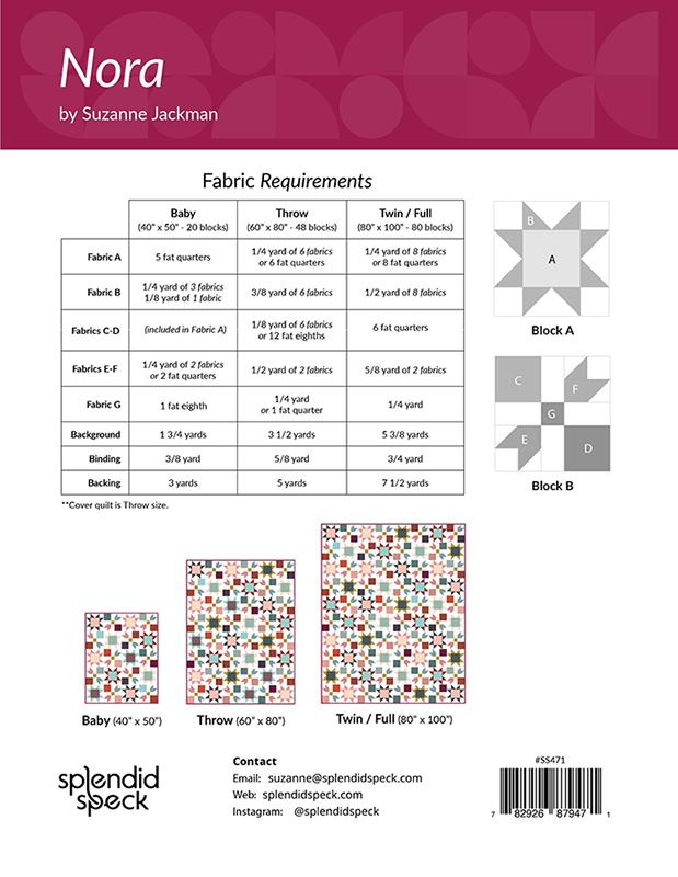 Nora - Quilt Pattern, different perspective #1, zoomed in. Select this picture to zoom back out.