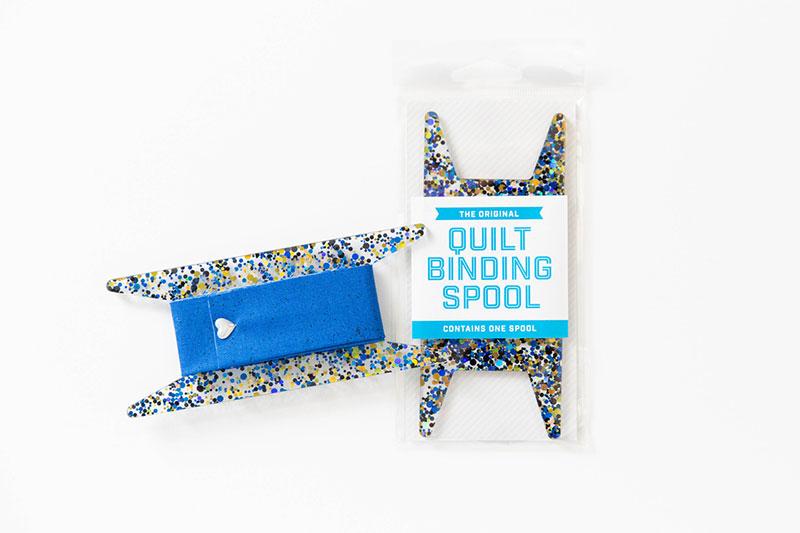 Glitter Bias Tape Quilt Binding Spool - Blue/Black
