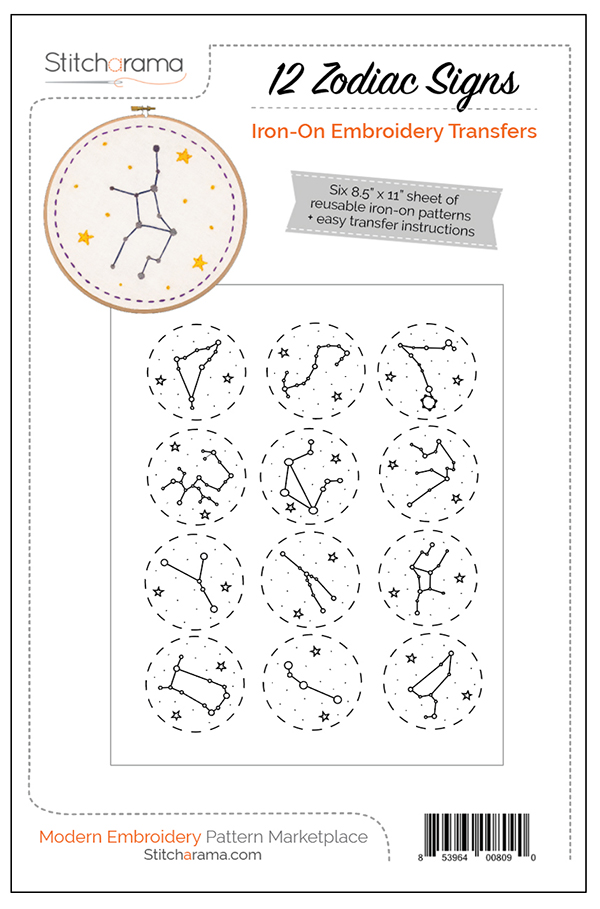 12 Zodiac Signs - Iron On Transfer
