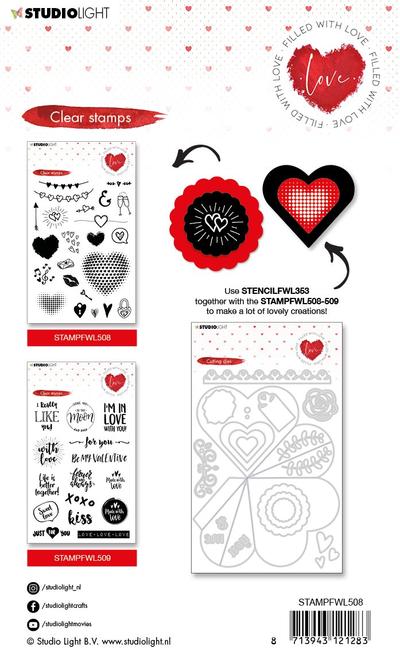 Filled With Love - Love Elements - Valentines Clear Stamp
