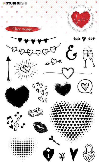 Filled With Love - Love Elements - Valentines Clear Stamp