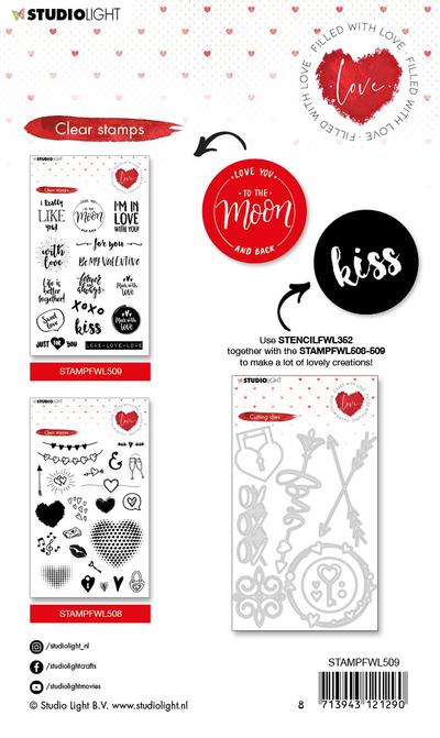 Filled With Love - Love Texts - Valentines Clear Stamp