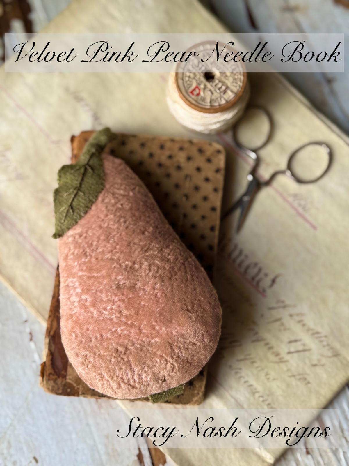 Velvet Pink Pear Needlebook - Cross Stitch Pattern