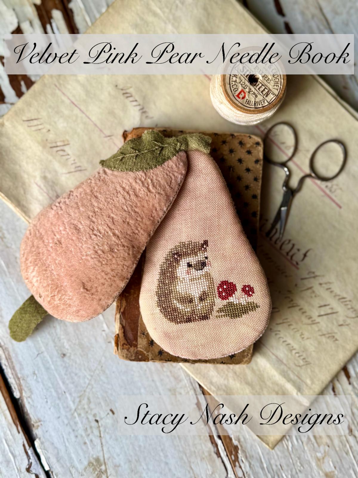 Velvet Pink Pear Needlebook - Cross Stitch Pattern