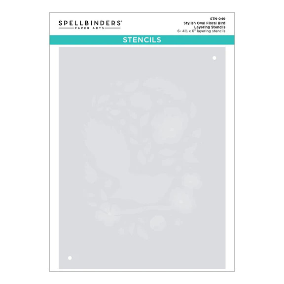 Stylish Oval Floral Bird - Layering Stencils