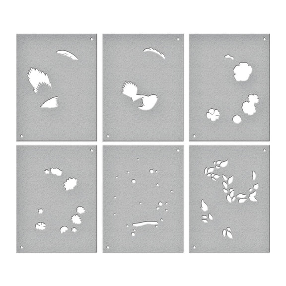 Stylish Oval Floral Bird - Layering Stencils