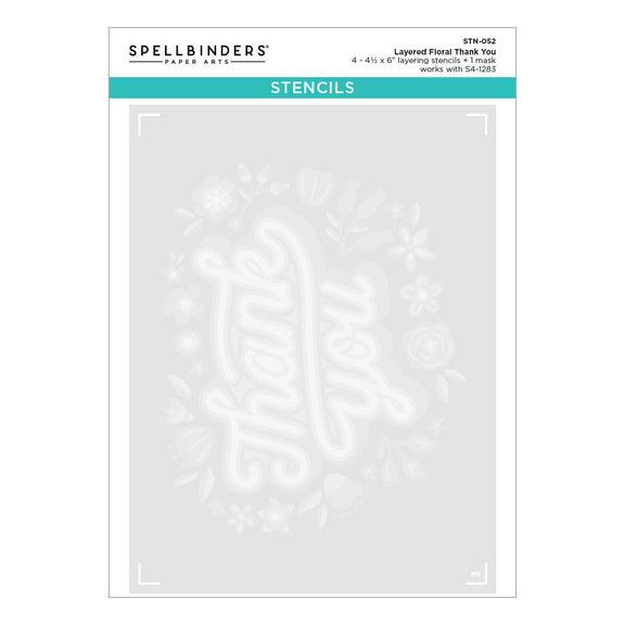 Layered Floral Thank You - Craft Stencil