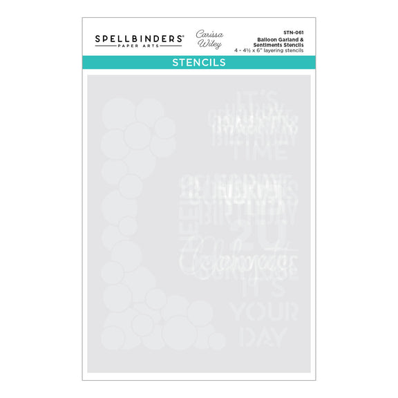 Balloon Garland & Sentiments - Craft Stencil