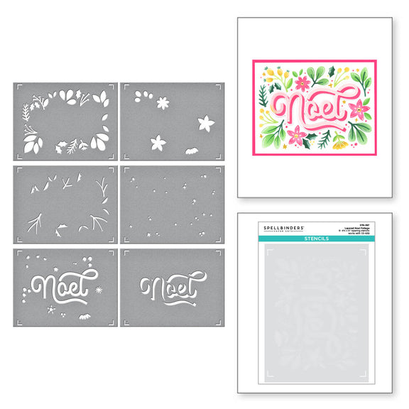 Layered Noel Foliage - Stencils