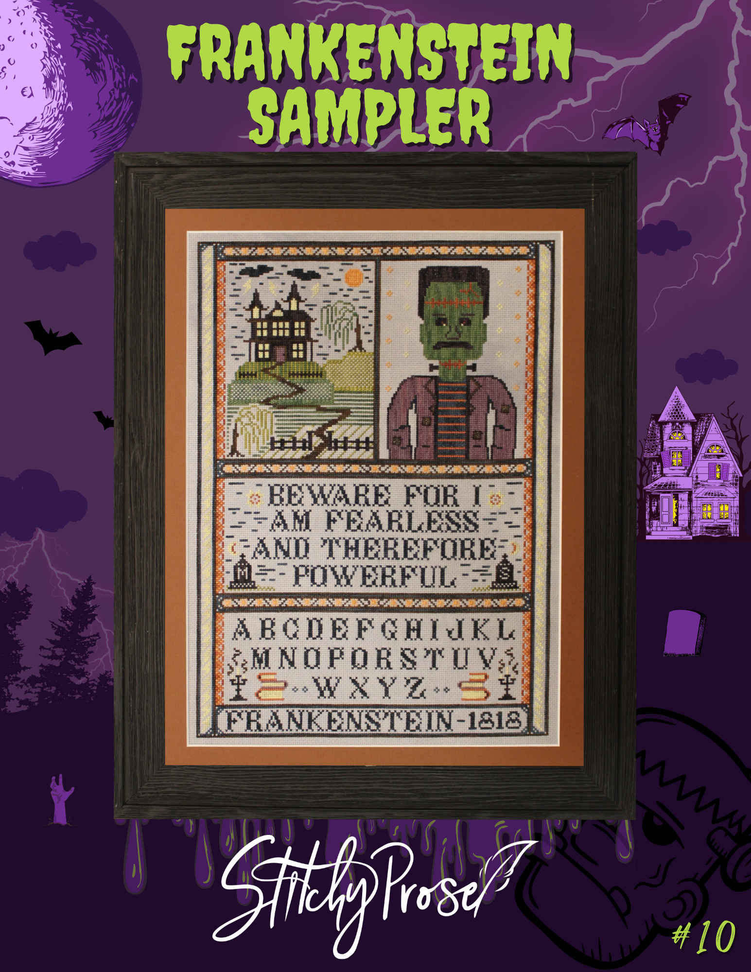 Frankenstein Sampler - Cross Stitch Pattern