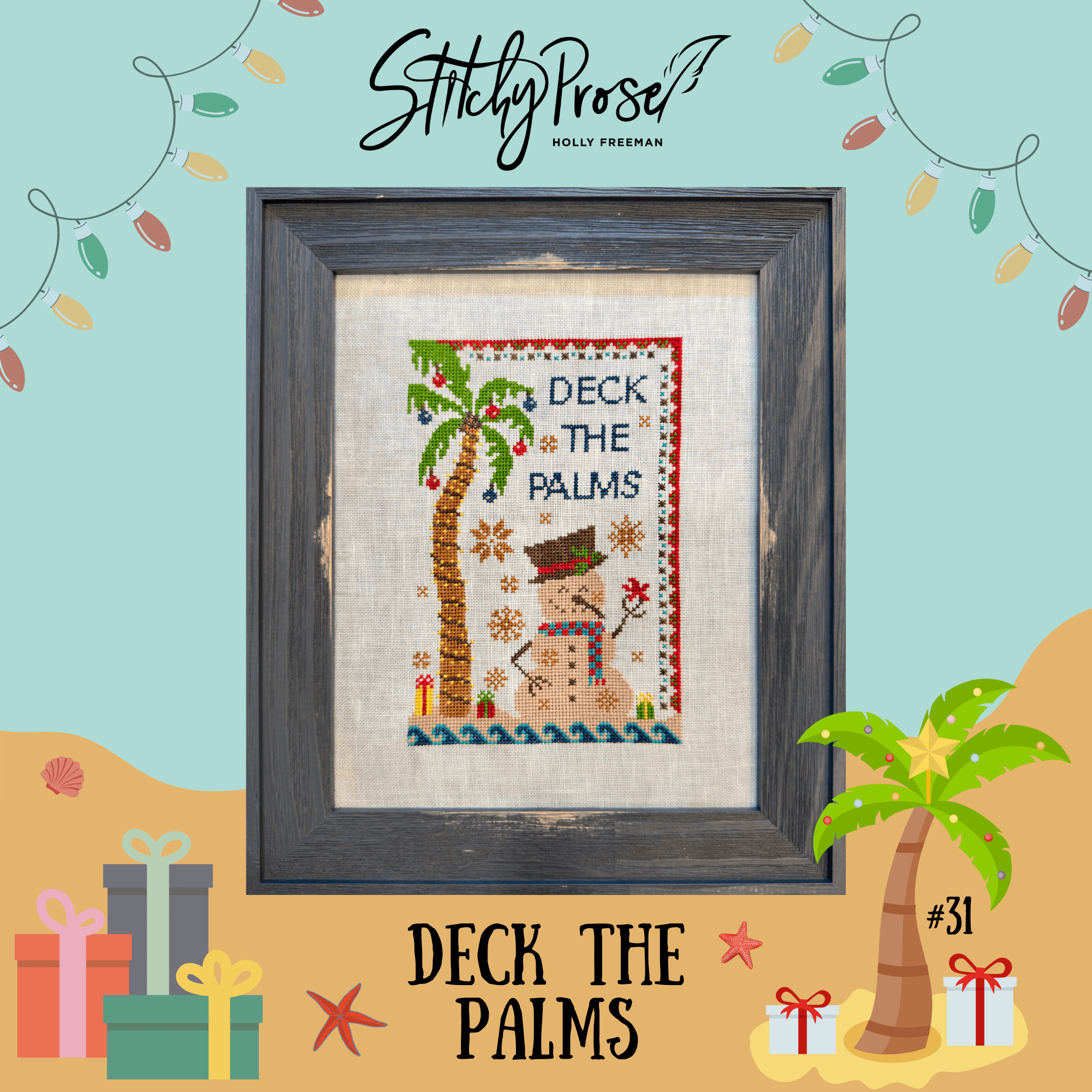 Deck The Palms - Christmas Cross Stitch Pattern