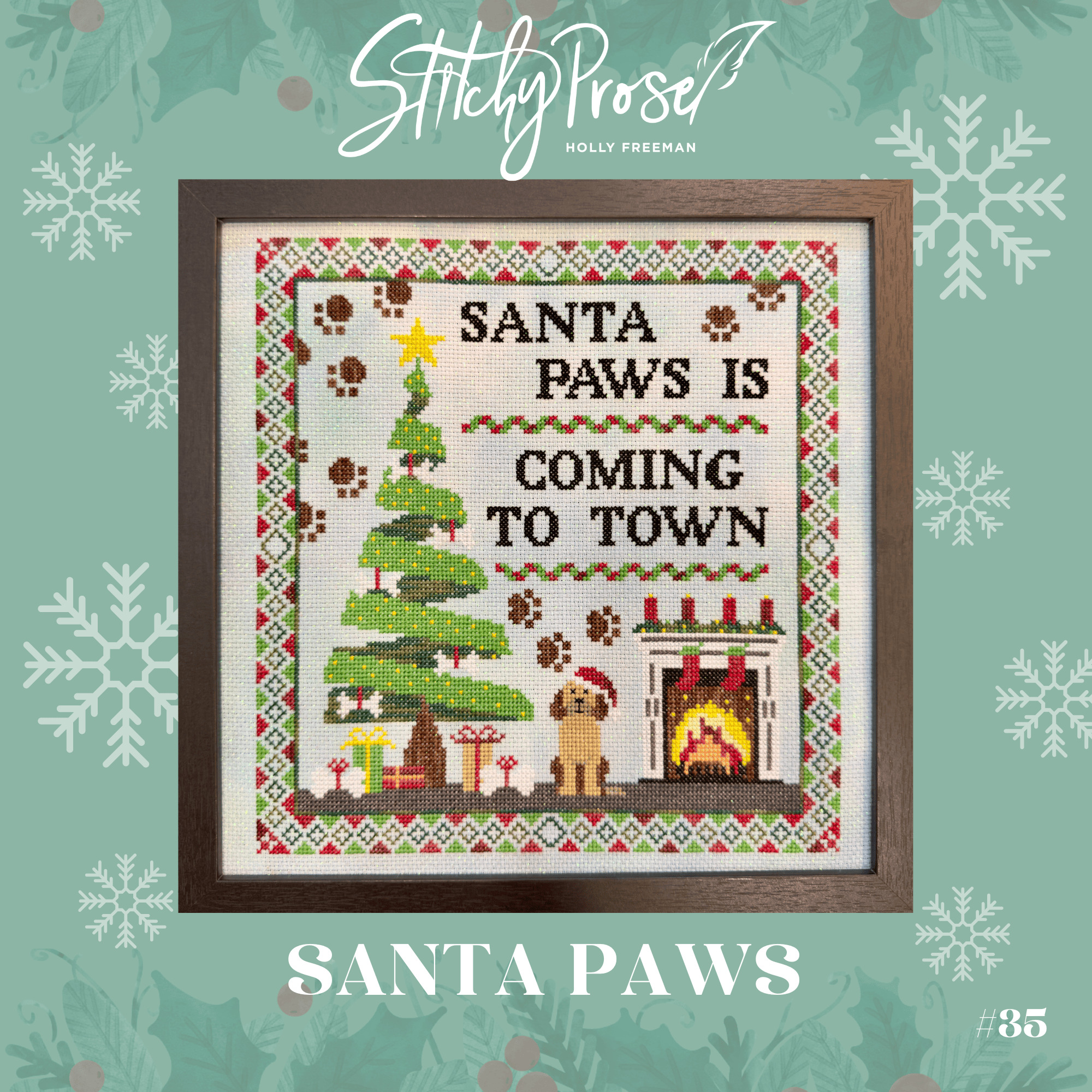 Santa Paws - Christmas Cross Stitch Pattern