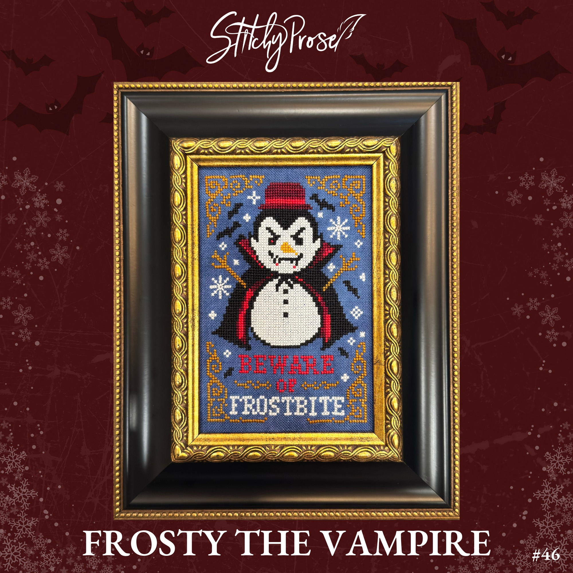 Frosty the Vampire - Halloween Cross Stitch Pattern