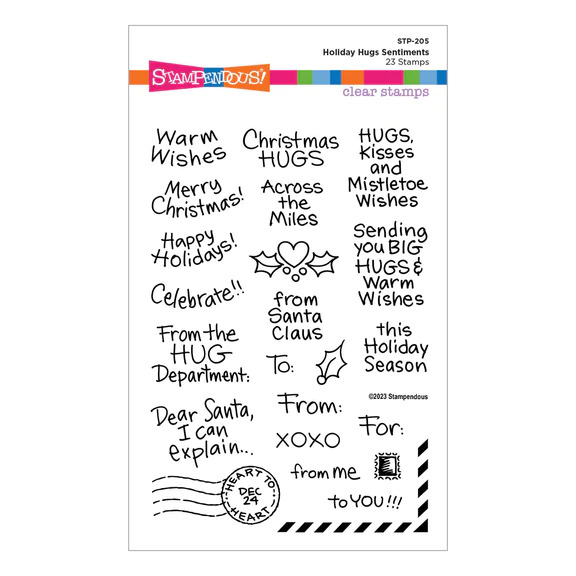 Holiday Hugs Sentiments - Christmas Clear Stamp