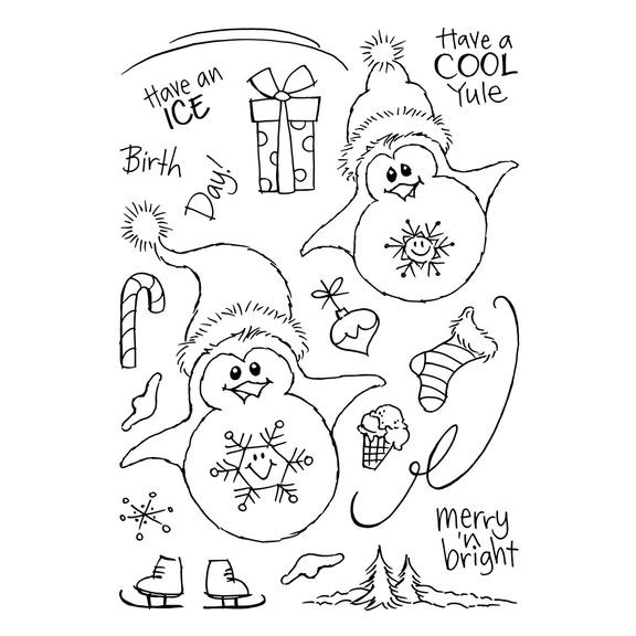 Stampendous FransFormer Snowy Penguins - Clear Stamp Set