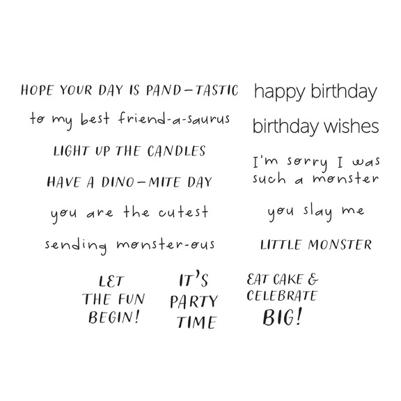 Monster Birthday Sentiments - Clear Stamp Set 