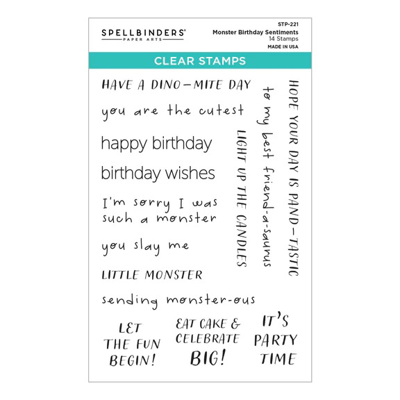 Monster Birthday Sentiments - Clear Stamp Set 
