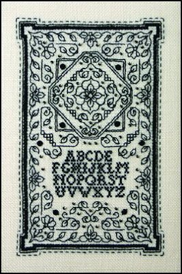 Tiny Blackwork Floral Sampler - Cross Stitch Pattern