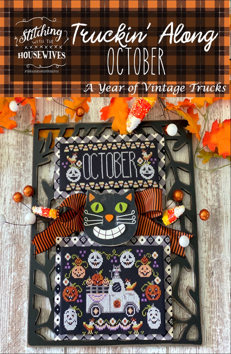 Truckin' Along October - Cross Stitch Pattern