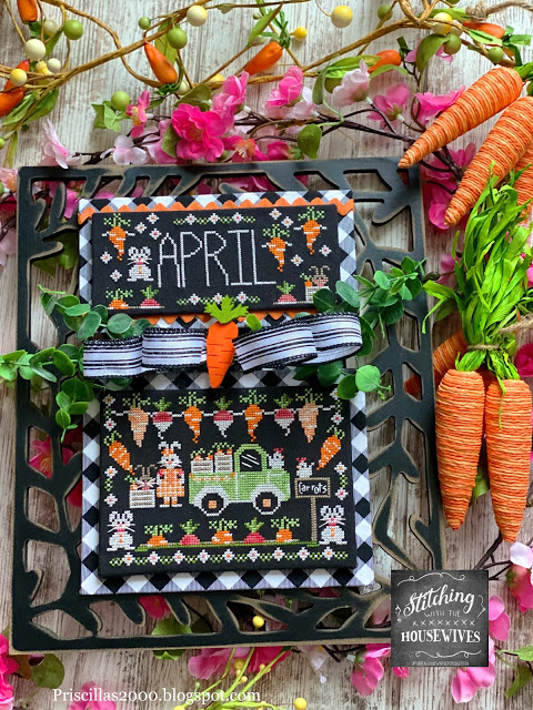 Truckin' Along April - Cross Stitch Pattern