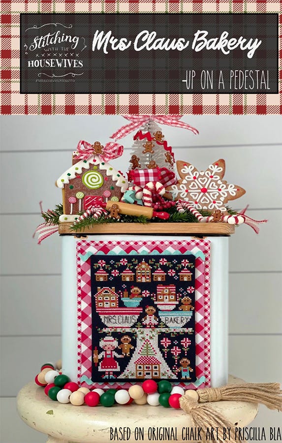 Mrs Claus Bakery - Up on a Pedestal - Cross Stitch Pattern
