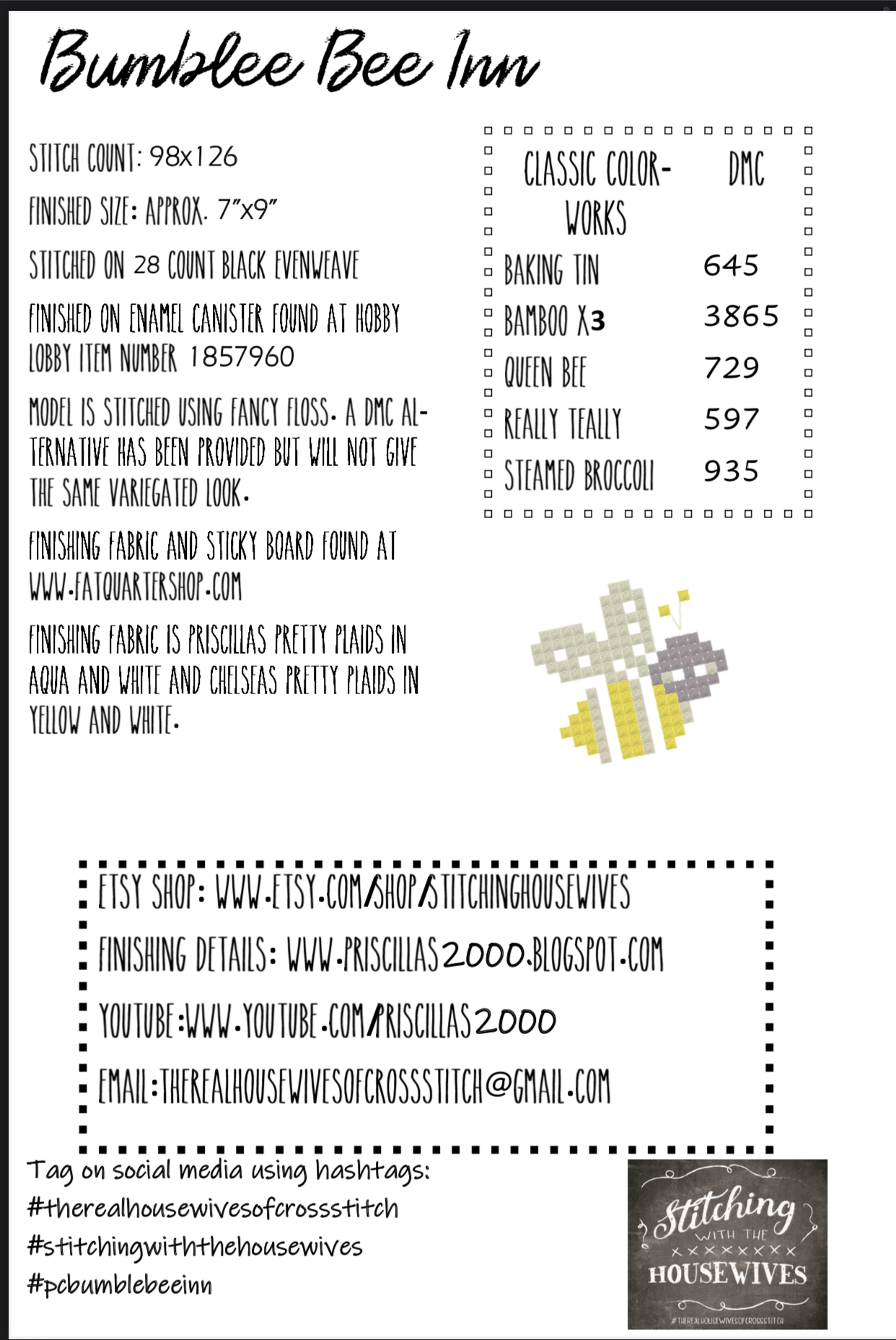 Bumble Bee Inn - Cross Stitch Pattern
