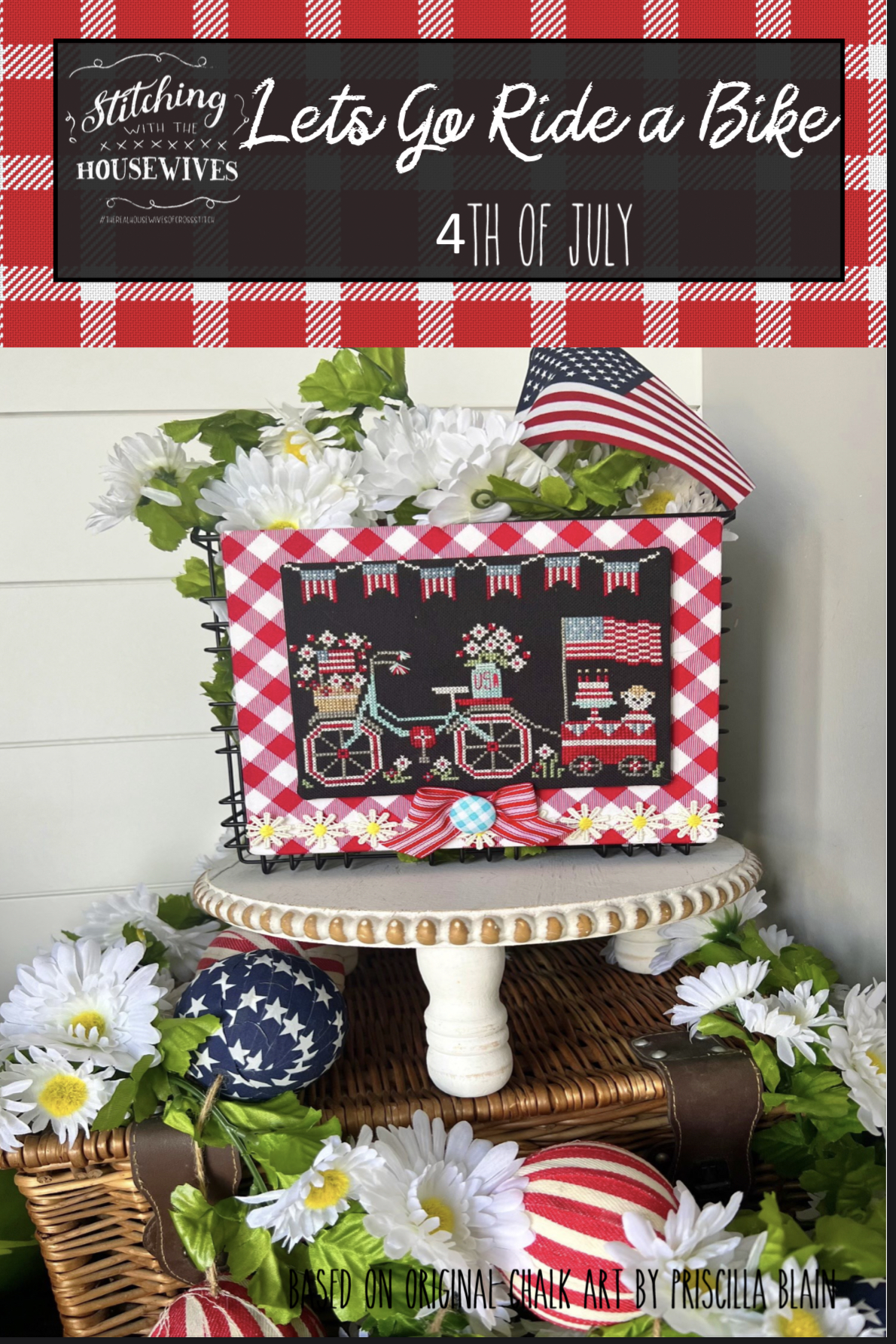 Let's Go Ride a Bike - 4th Of July - Cross Stitch 