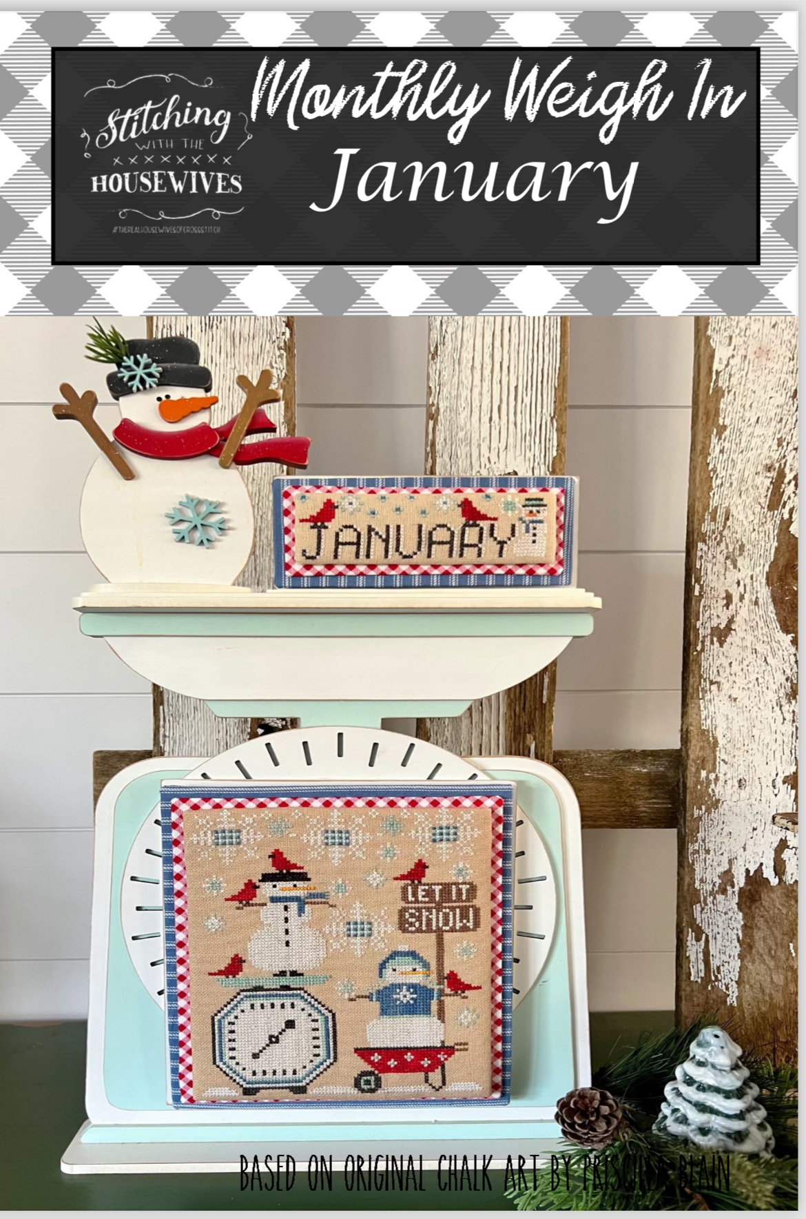 Monthly Weigh In - January - Cross Stitch Pattern