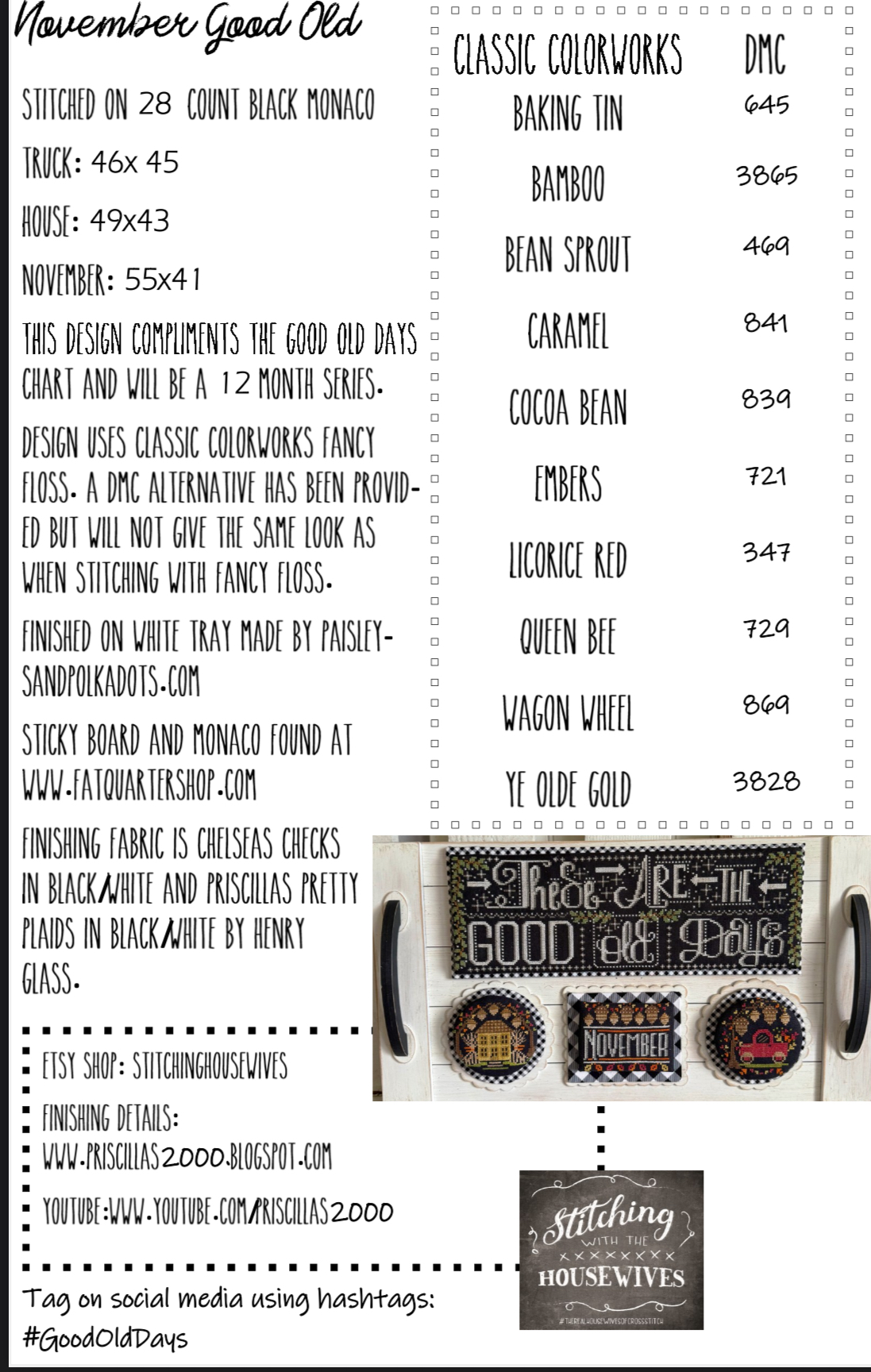 November Good Old Days Mini - Thanksgiving Cross Stitch