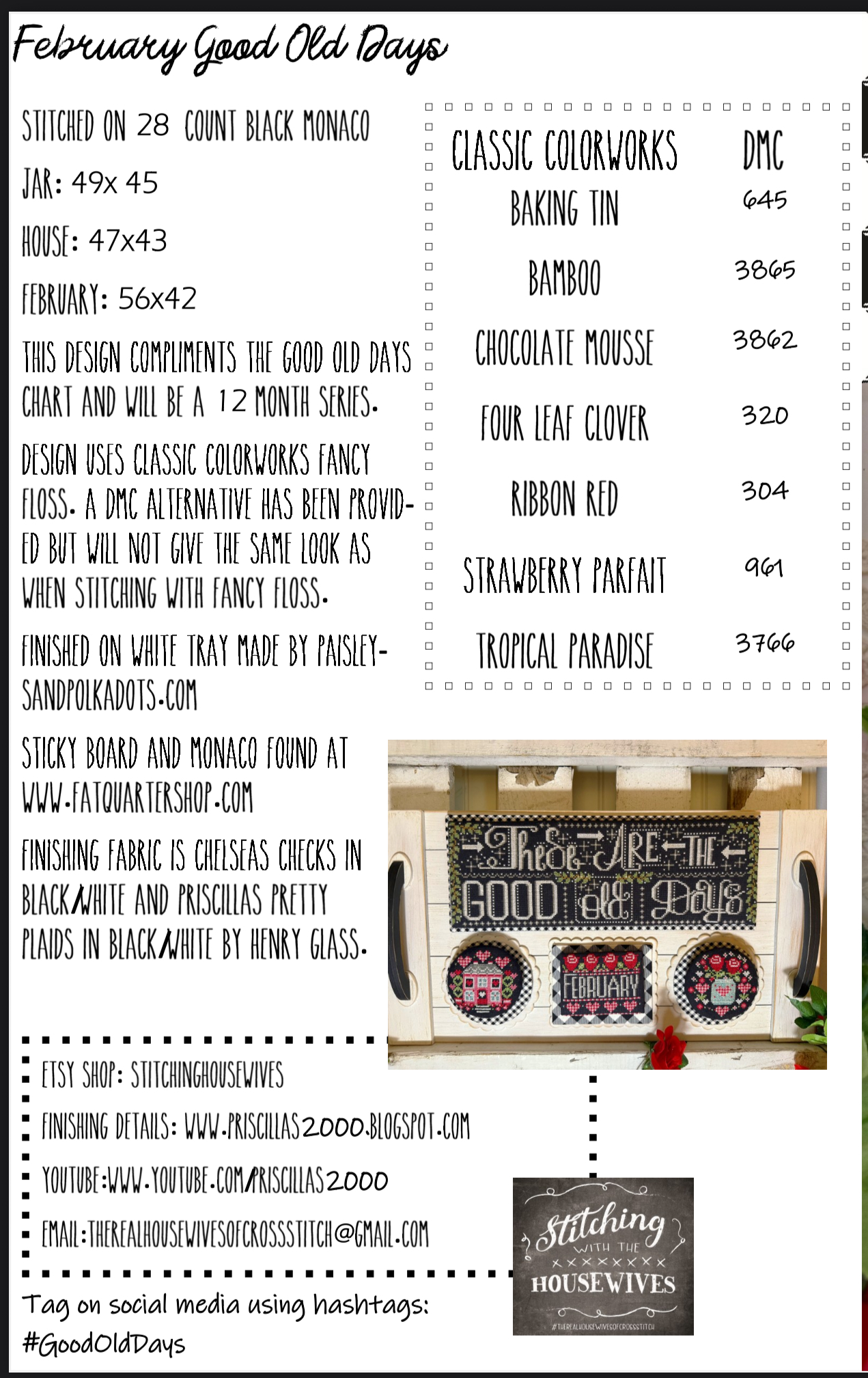 February Good Old Days Mini - Cross Stitch