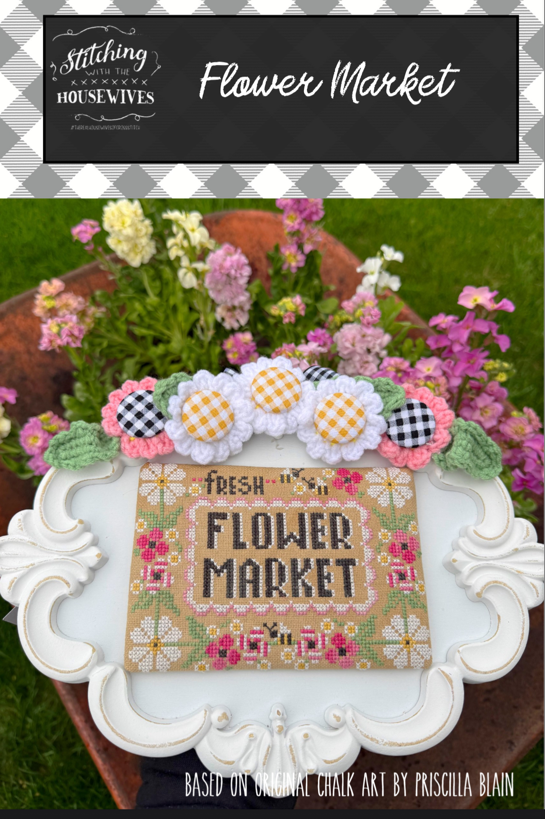 Flower Market - Cross Stitch Pattern, zoomed in. Select this picture to zoom back out.