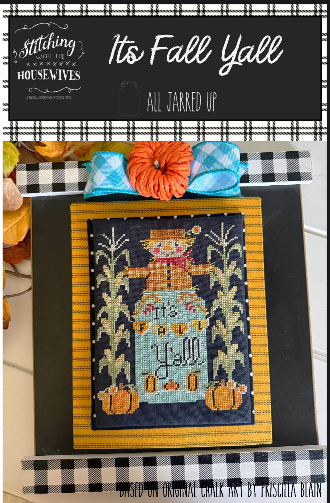 All Jarred Up: It's Fall Yall - Cross Stitch Pattern, zoomed in. Select this picture to zoom back out.