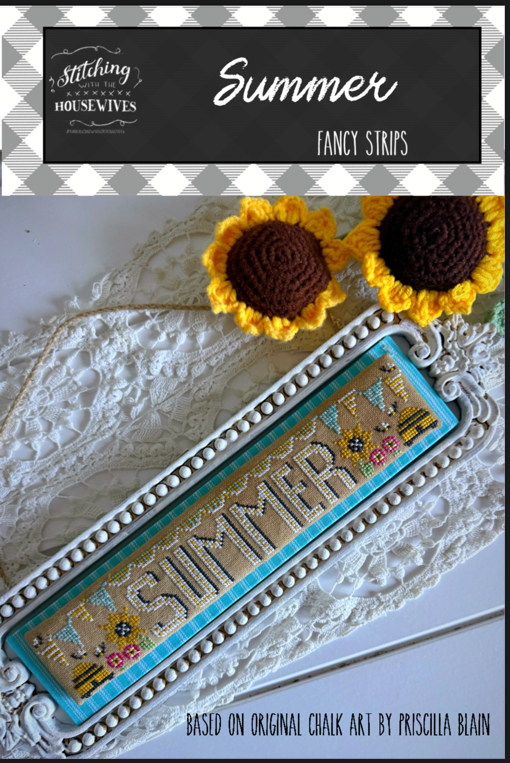 Fancy Strips: Summer - Cross Stitch Pattern, zoomed in. Select this picture to zoom back out.