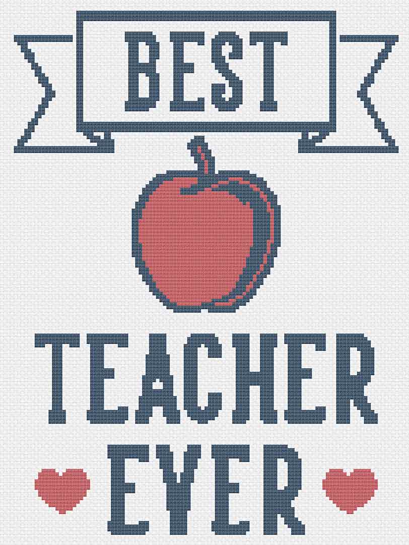 Best Teacher - Cross Stitch Pattern