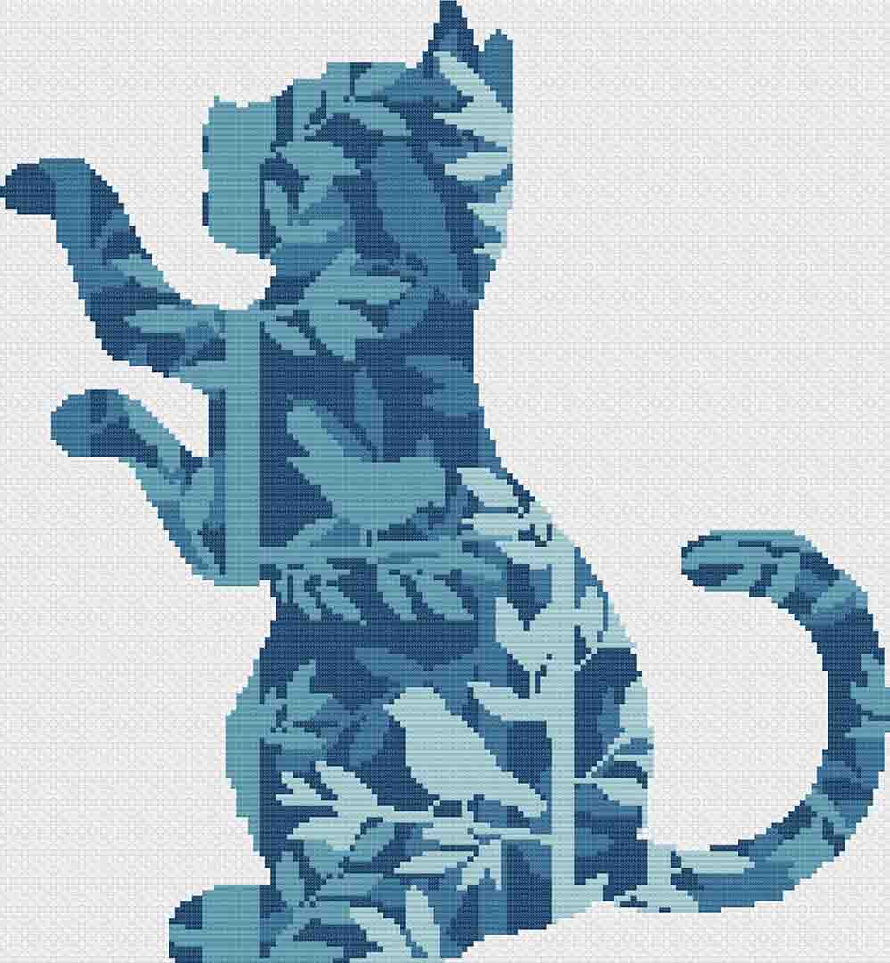 Birds And A Kitten - Cross Stitch Pattern