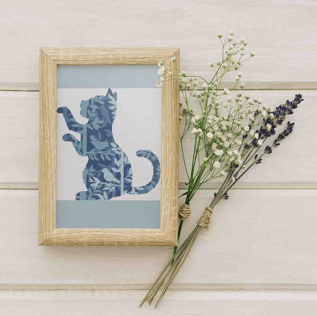 Birds And A Kitten - Cross Stitch Pattern