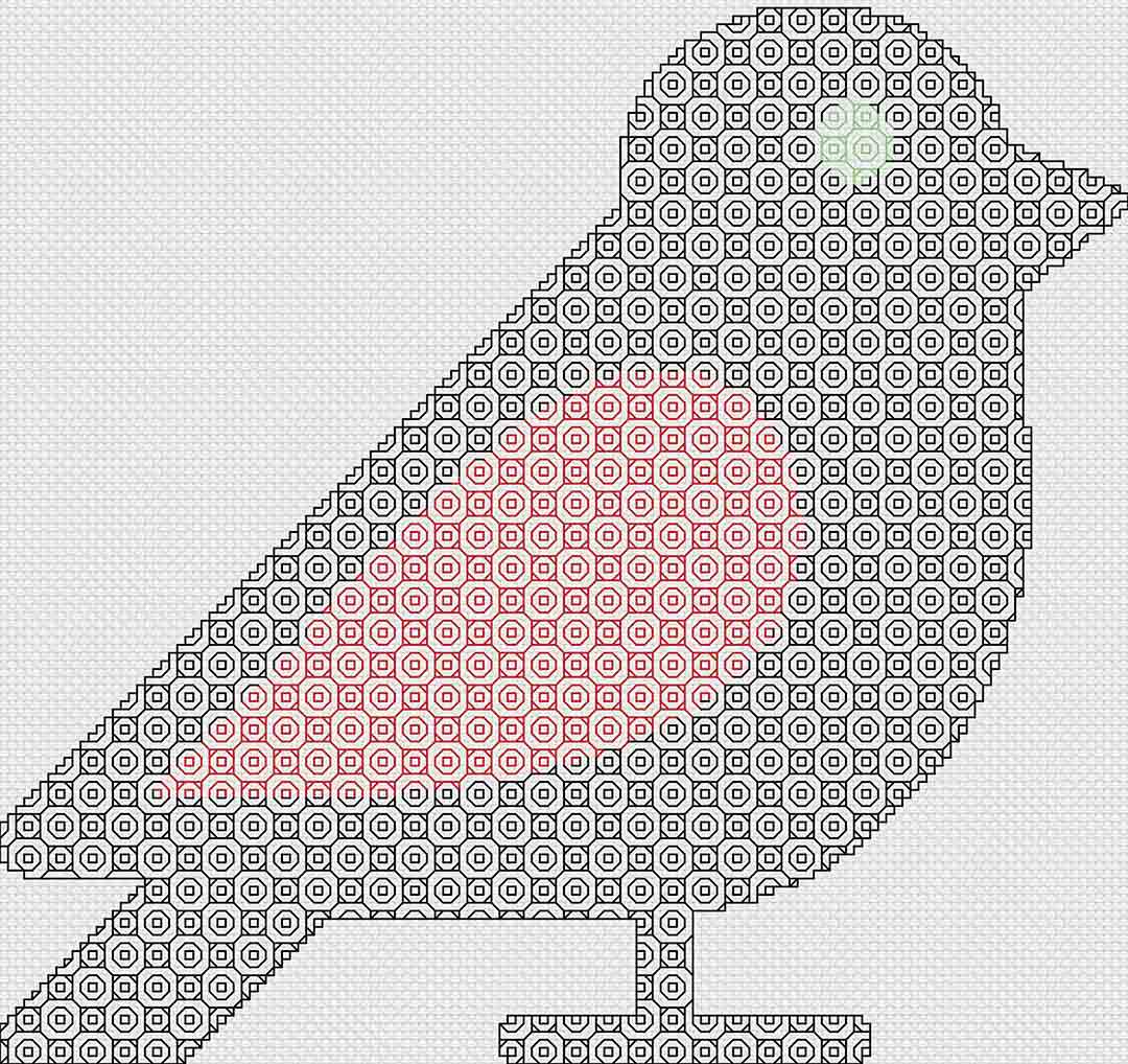 Blackwork Bird - Cross Stitch Pattern