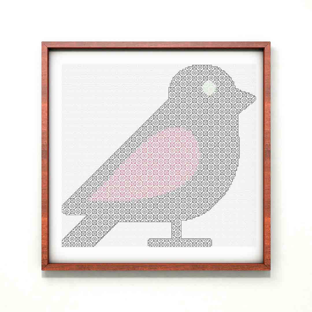 Blackwork Bird - Cross Stitch Pattern