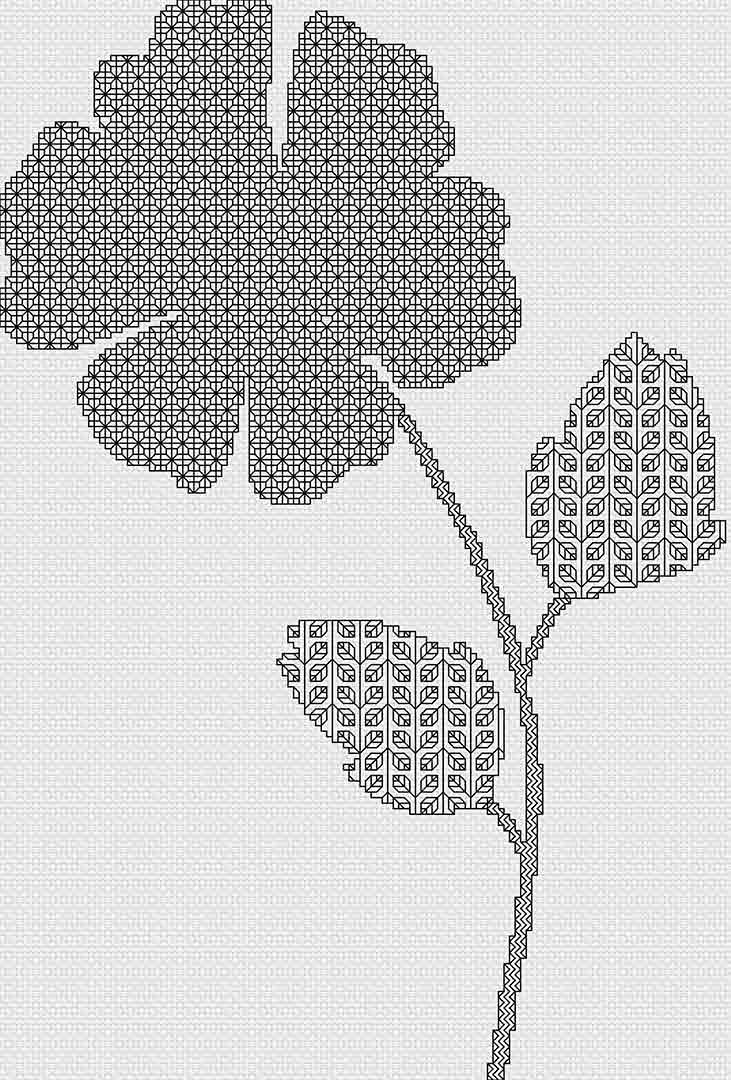Blackwork Flower - Cross Stitch Pattern