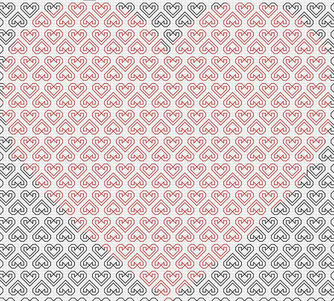 Blackwork Heart of Hearts - Cross Stitch Pattern