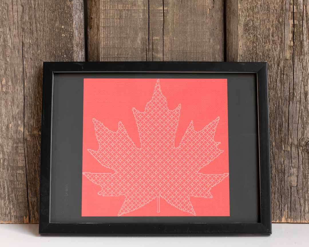 Blackwork Maple Leaf - Cross Stitch Pattern