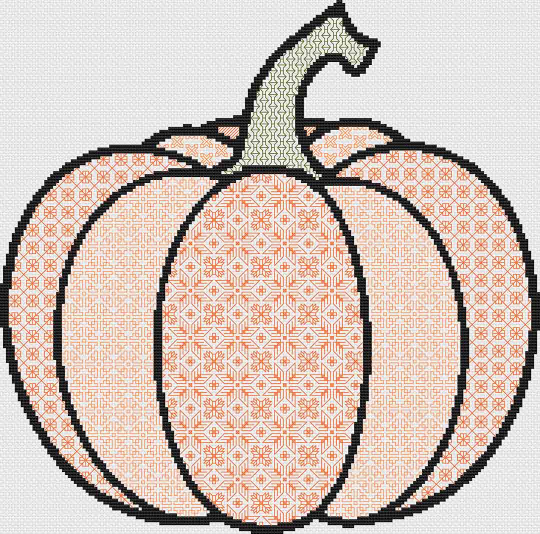 Blackwork Pumpkin - Cross Stitch Pattern