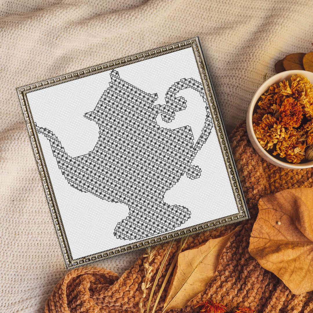 Blackwork Teapot - Cross Stitch Pattern