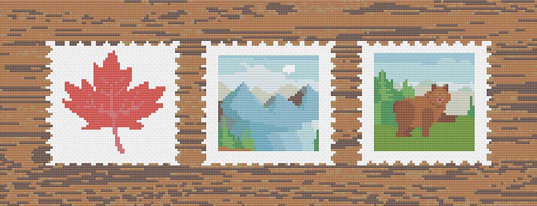 Canadian Stamps - Cross Stitch Pattern