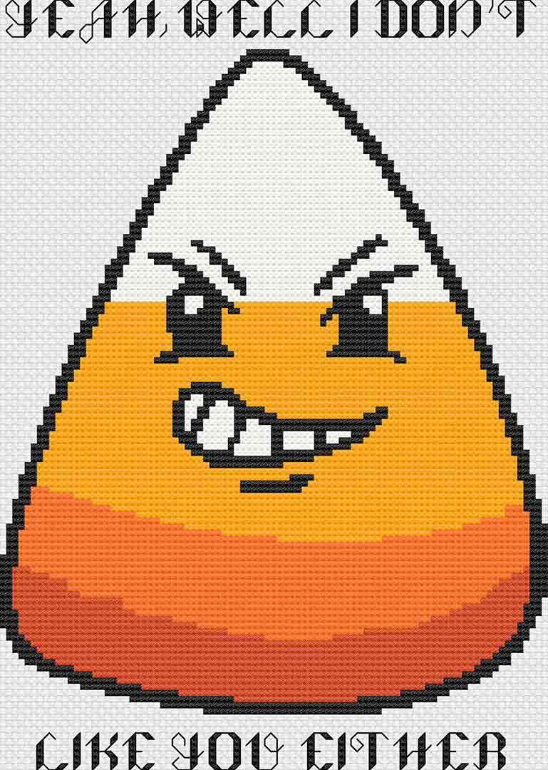 Candy Corn - Halloween Cross Stitch Pattern