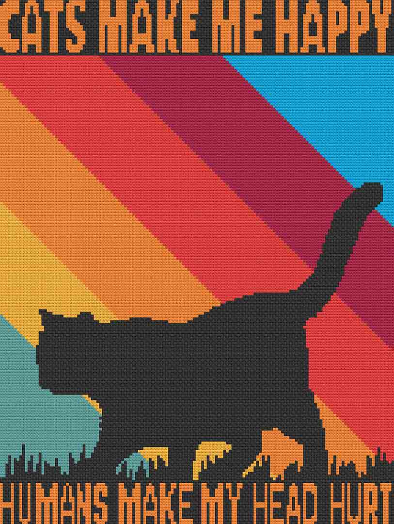 Cats Make Me Happy - Cross Stitch Pattern