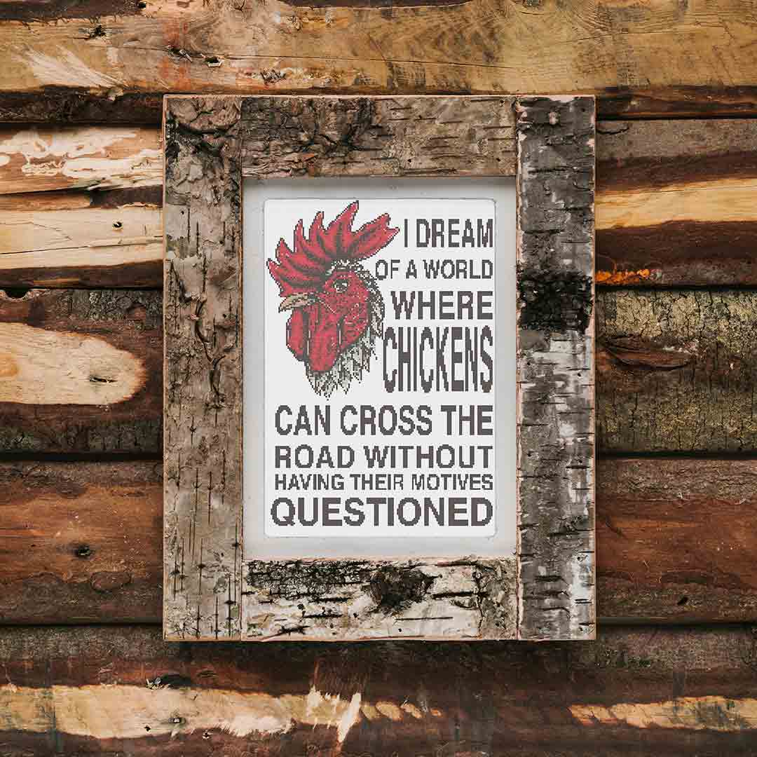 Chickens Crossing Roads - Cross Stitch Pattern
