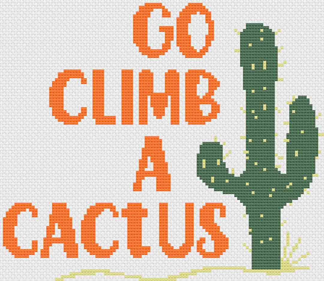 Climb A Cactus - Cross Stitch Pattern