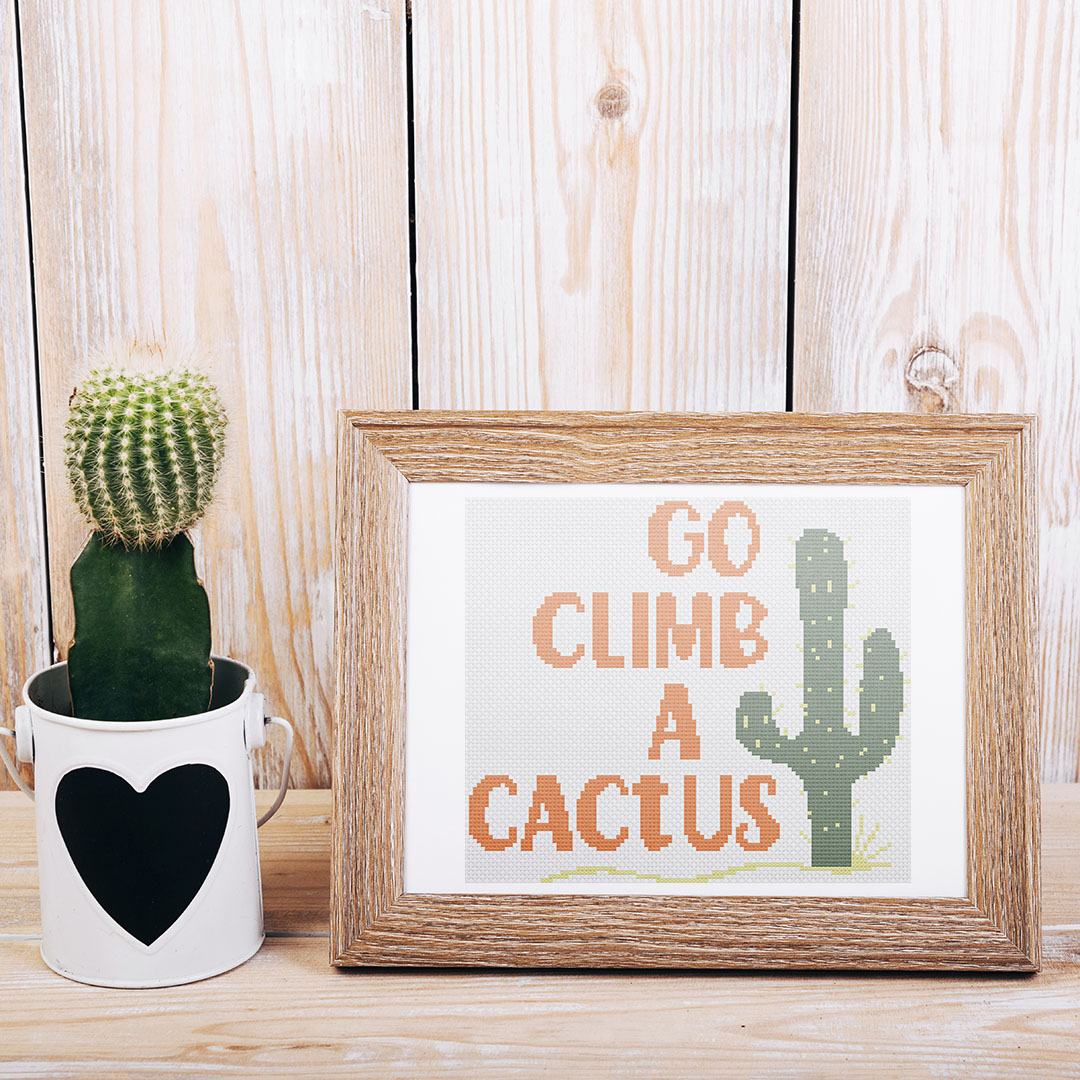 Climb A Cactus - Cross Stitch Pattern