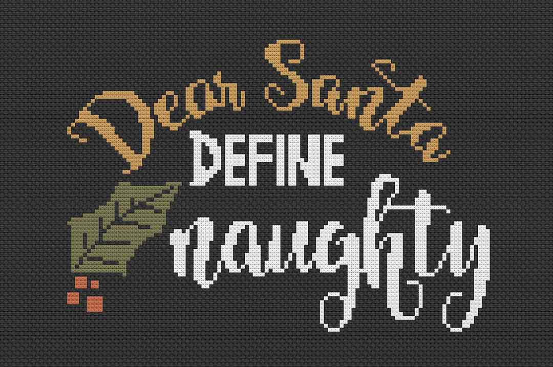 Define Naughty - Christmas Cross Stitch Pattern